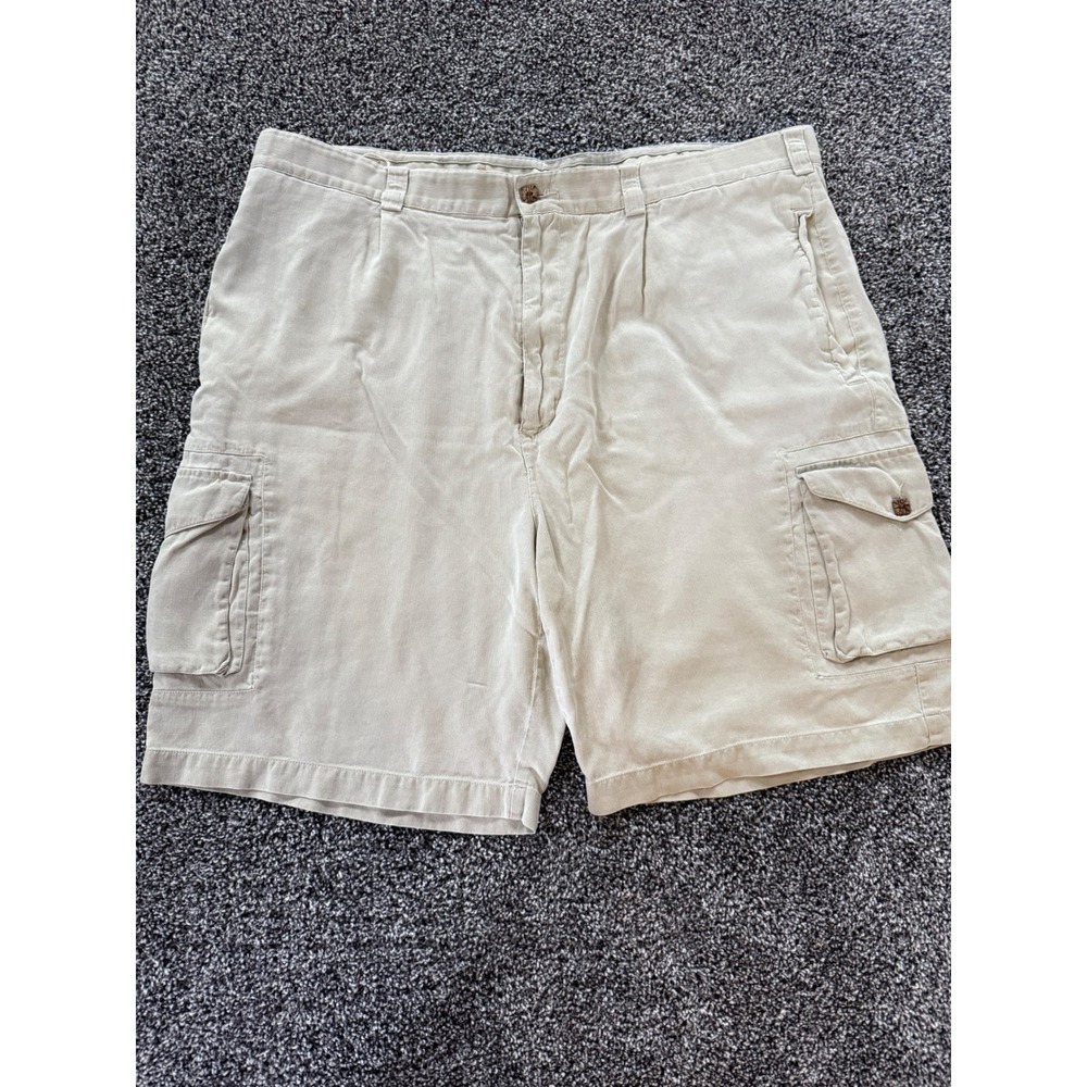 Paradise Collection Silk Cotton Corduroy Cargo Shorts Khaki Mens 42